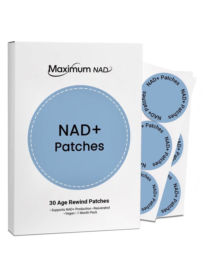 Maximum NAD NAD+ Patches for Women & Men with Nicotinamide and Resveratrol-30 Patches, Premium 8-Hour Extended-Release Formula, Vegan - Image 1