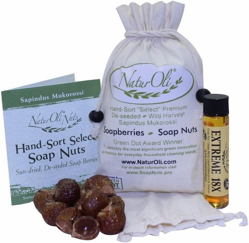 NaturOli Soap Nuts/Soap Berries - 4 oz (60 Loads) USDA Organic + 18X Bonus! (12 Loads) - Image 1