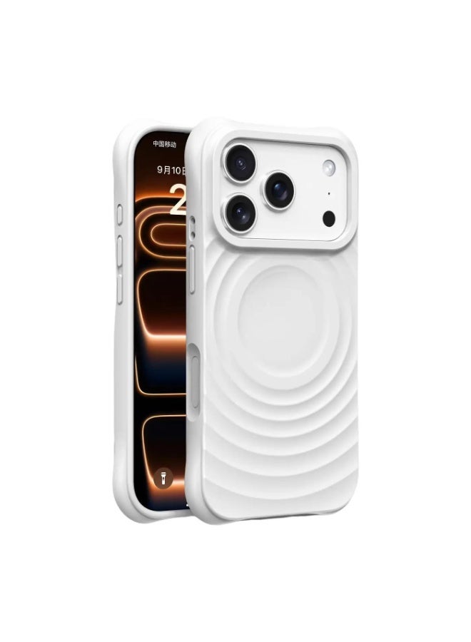 3D Ripple Liquid Silicone Magnetic Phone Case for Apple iPhone 17 Pro Max / 17 Pro, Full Coverage Shockproof Soft Cover - Image 1