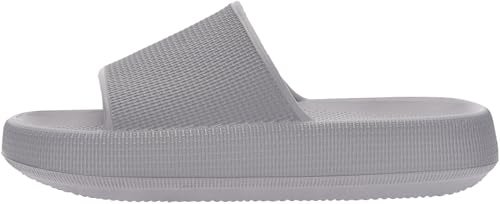 BRONAX Pillow Slippers for Women and Men | House Slides Shower Sandals | Cushioned Thick Sole 39-40 Grey - Image 2