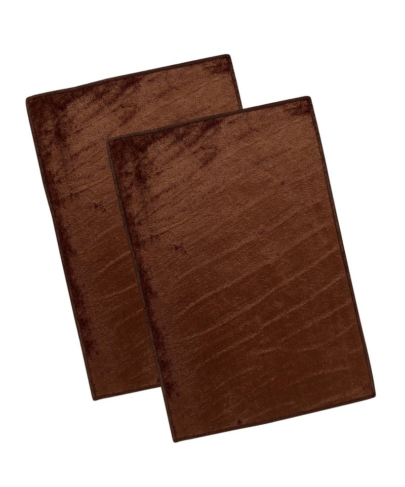 RD TREND Velvet Door Mats Combo Set 2,Anti-Skid Door Mat for Home/Living Room/Office/Home Entrance, Quick Dry Machine Washable (Brown,16x24 Inches), Rectangular - Image 1
