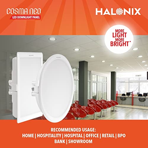 Halonix 12W Cosma Neo 6500K Cool White Recess Square led downlighter | Pack of 4 | Cut Out: 6 inch | LED Ceiling Light for Home and Hall - Image 2