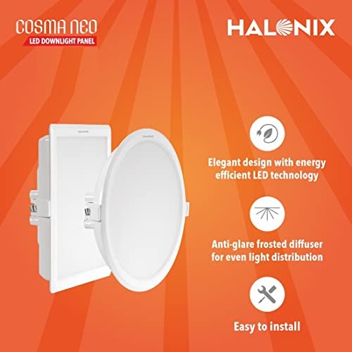 Halonix 12W Cosma Neo 6500K Cool White Recess Square led downlighter | Pack of 4 | Cut Out: 6 inch | LED Ceiling Light for Home and Hall - Image 3