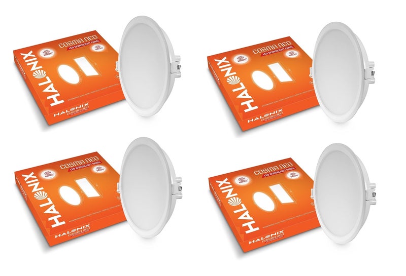 Halonix 12W Cosma Neo 6500K Cool White Recess Square led downlighter | Pack of 4 | Cut Out: 6 inch | LED Ceiling Light for Home and Hall - Image 1