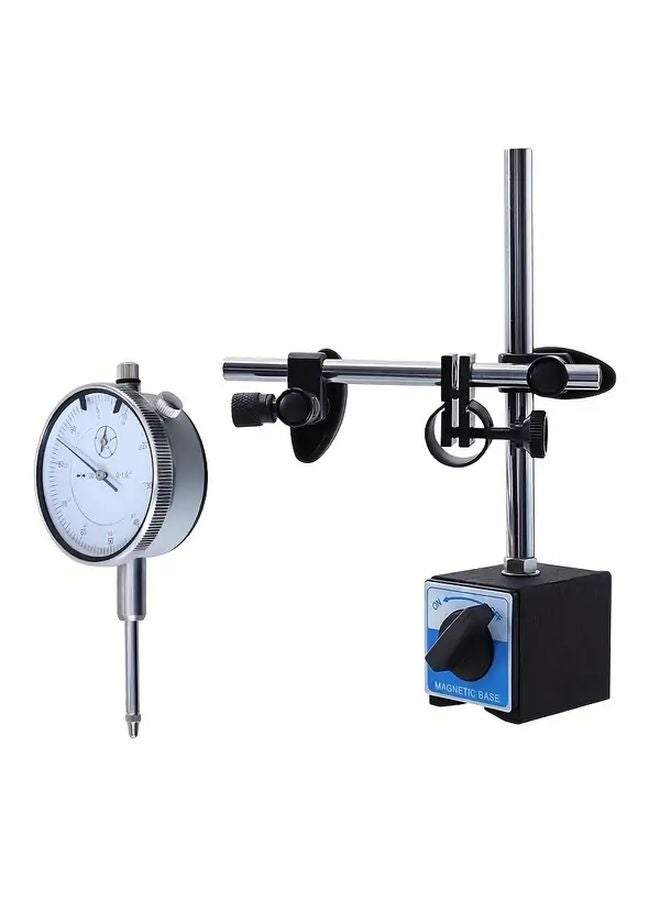 Precision Dial Indicator With Magnetic Base 0 1 Inch Range Fine Adjustable Arm - Image 1
