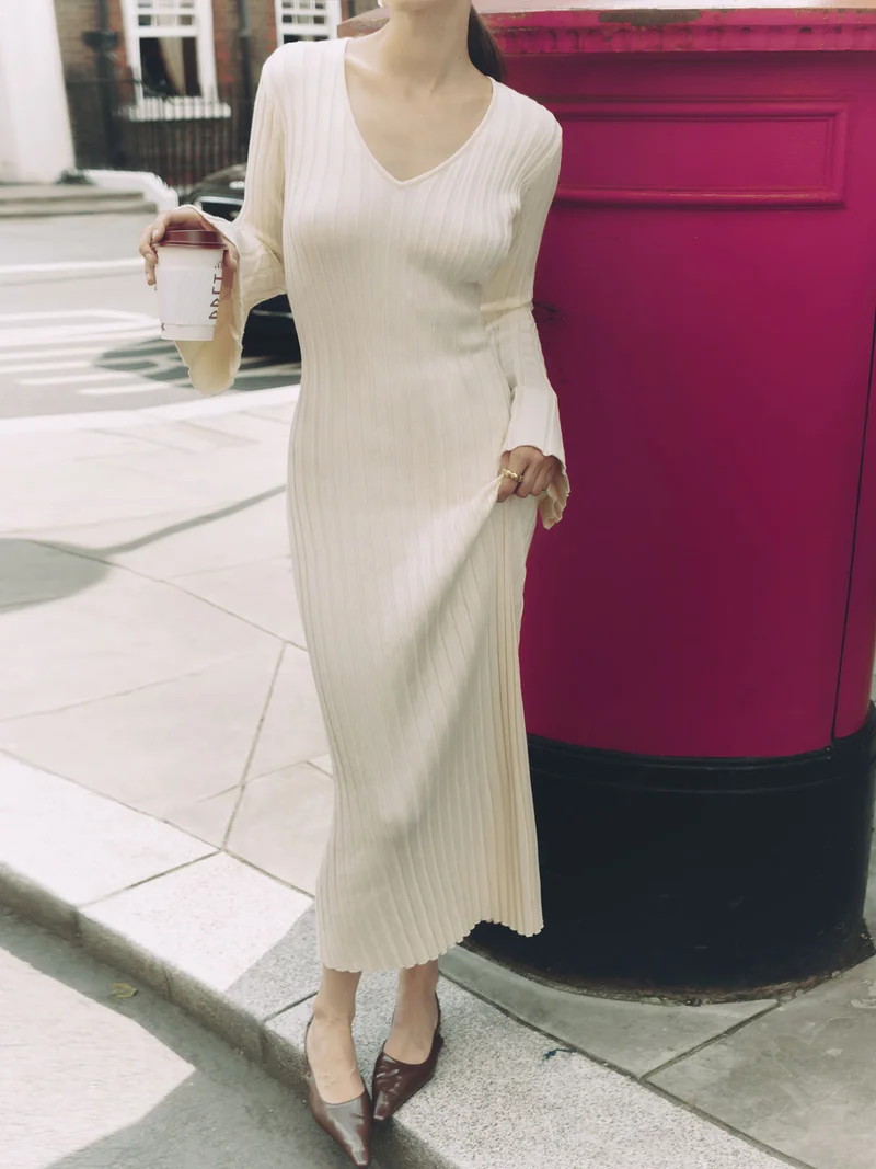 Lichi Ribbed jersey maxi dress