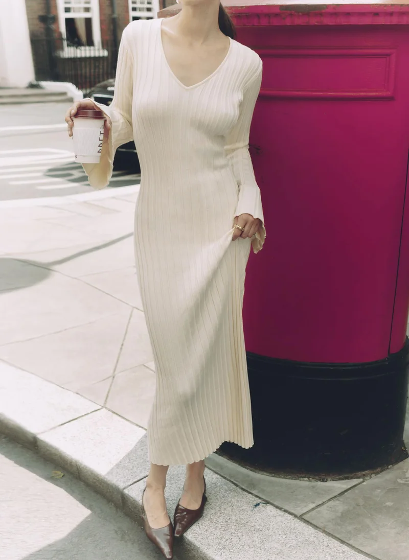Ribbed jersey maxi dress