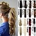 Lelinta 24" Straight Wrap Around Ponytail Hairpieces for Woman Synthetic Hair Extension Ash Blonde Mix Bleach Blonde - Image 2