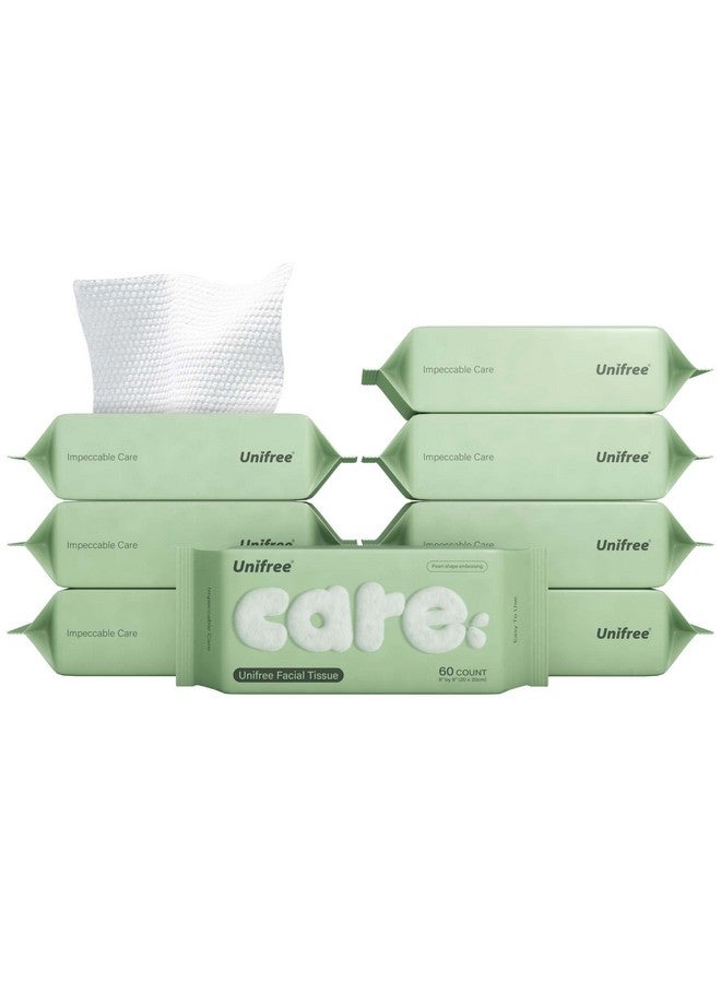 UNIFREE Unifree Facial Tissues I Dry Wipes I Makeup Remover, 8-pack Value Pack, 480 Count  - Image 1