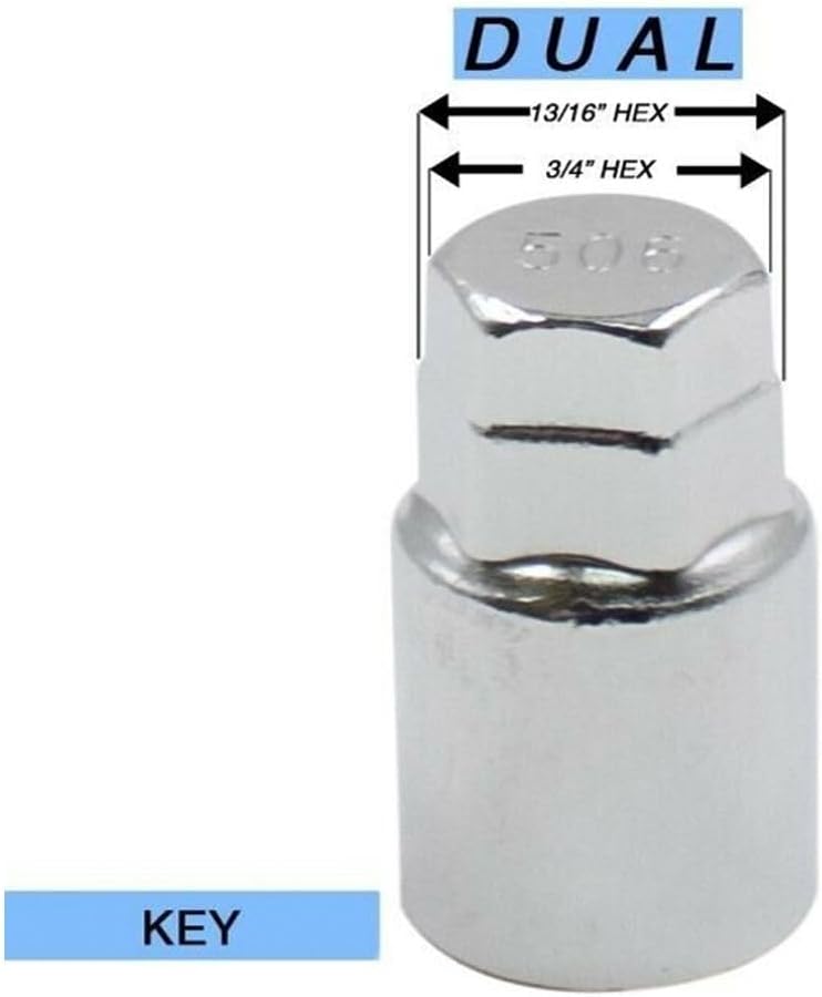 مجموعة صواميل قفل من 4 قطع مع مفتاح 12x1.5 انتفاخ جوز لسيارات جي إم سي وشيفروليه وكاديلاك وبويك - Image 4