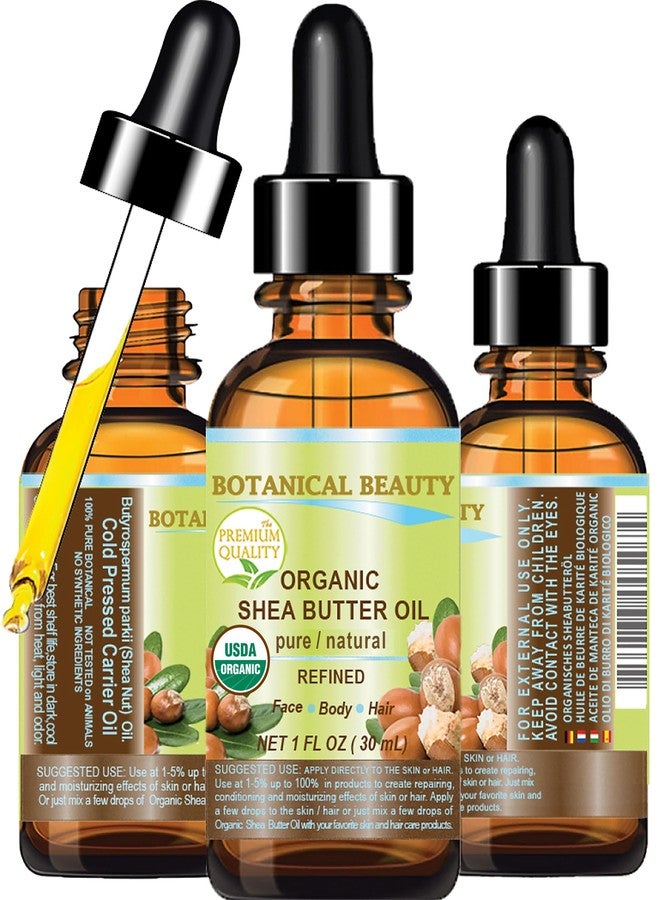 Botanical Beauty Organic SHEA BUTTER OIL 100% Pure Natural Undiluted Refined Cold Pressed Carrier Oil for Face, Skin, Hair, Lip, Nails. African Shea (Karite) Nut Oil (1 Fl Oz) - Image 1