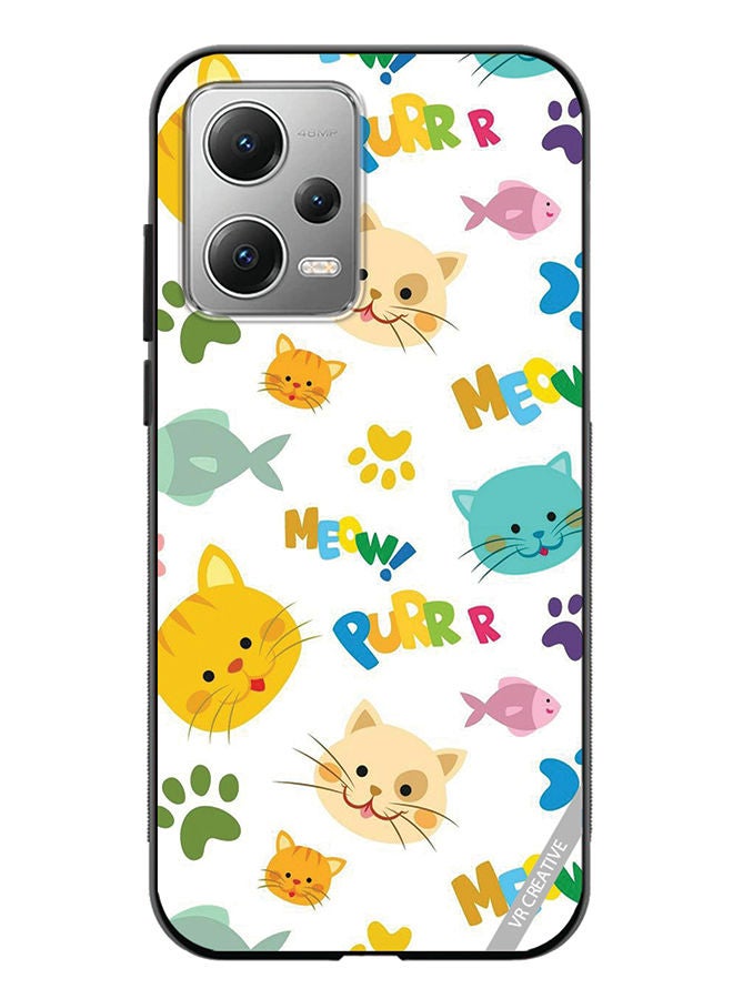 VR CREATIVE Protective Case Cover For Xiaomi Redmi Note 12 Meow Design Multicolour - Image 1