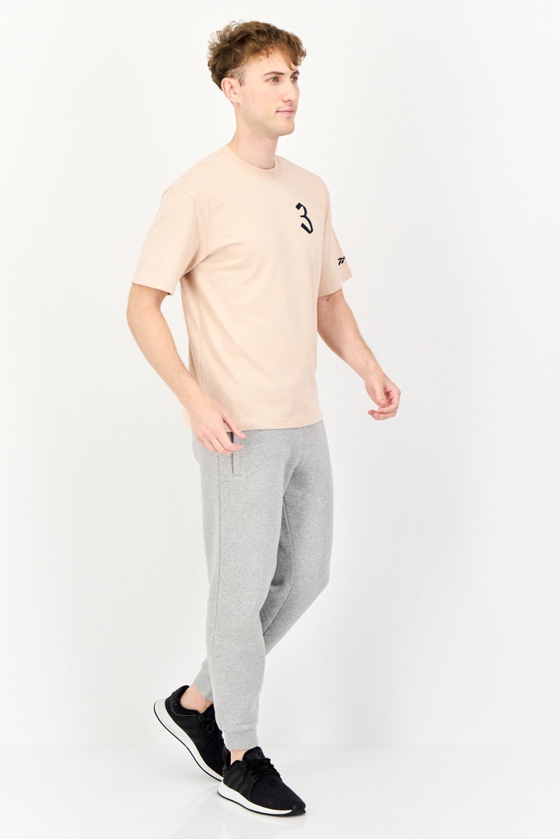Reebok Men Sportswear Fit Short Sleeves Outdoor T-Shirt, Beige  - Image 4