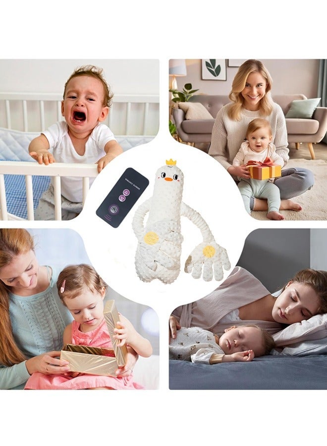 Electric Baby Soothing Palm with Remote Control, Anti-Startle Toddler Sleep Pillow with Cute Goose Design for Newborns, White - Image 4