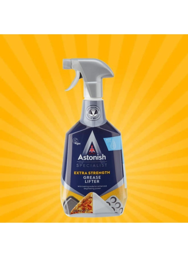Astonish Astonish Specialist Extra Strength Grease Lifter With Baking Soda - No Scrub De-Greaser Formula For Kitchen Surfaces, Trays & Pans - Vegan Cruelty Free Household Cleaning Supplies, 750ml Spray Bottle  - Image 3