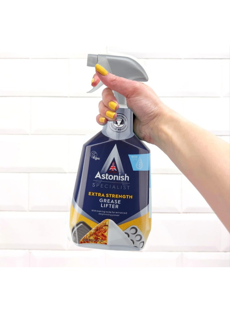 Astonish Astonish Specialist Extra Strength Grease Lifter With Baking Soda - No Scrub De-Greaser Formula For Kitchen Surfaces, Trays & Pans - Vegan Cruelty Free Household Cleaning Supplies, 750ml Spray Bottle  - Image 2
