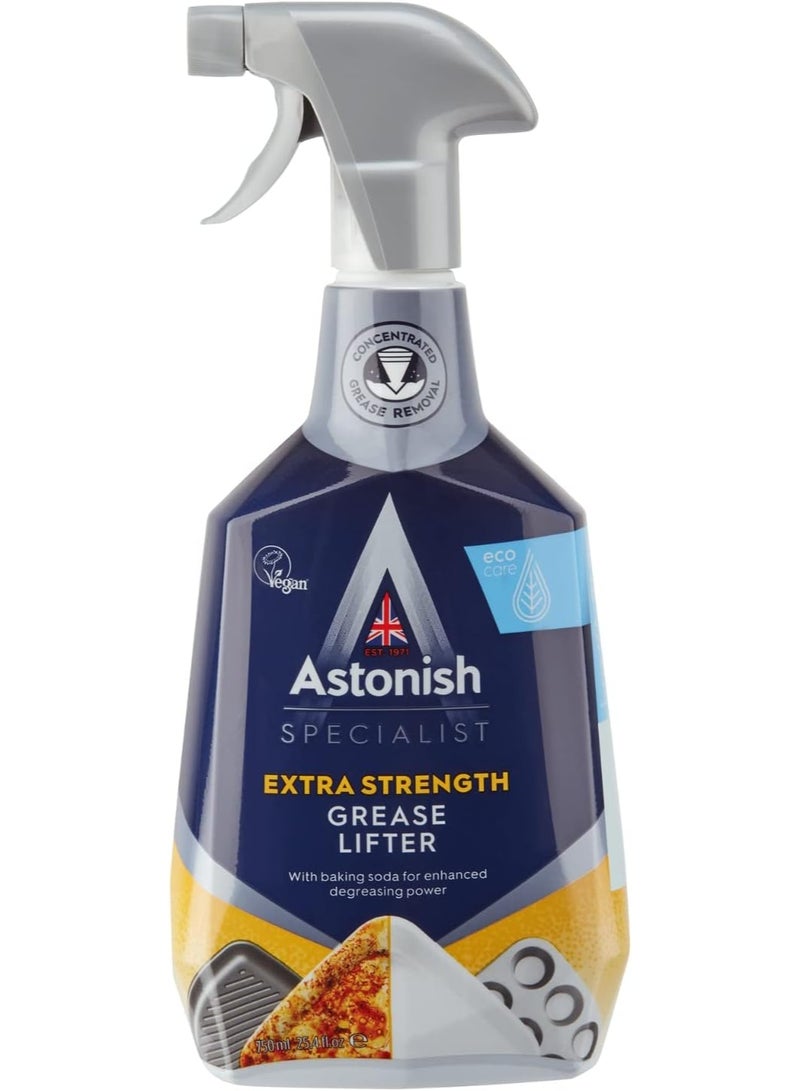 Astonish Astonish Specialist Extra Strength Grease Lifter With Baking Soda - No Scrub De-Greaser Formula For Kitchen Surfaces, Trays & Pans - Vegan Cruelty Free Household Cleaning Supplies, 750ml Spray Bottle  - Image 1