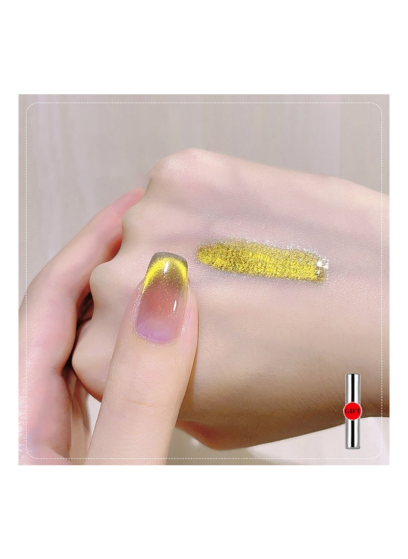 Miss Gooey Nail Polish Kit Gel Nail Polish Cat Eye Glitter with Magnetic Stick Kit Super Shiny Color Long Lasting UV LED Needs Quick Drying Magnetic Art Manicure DIY At Home Soak for Women  - Image 1