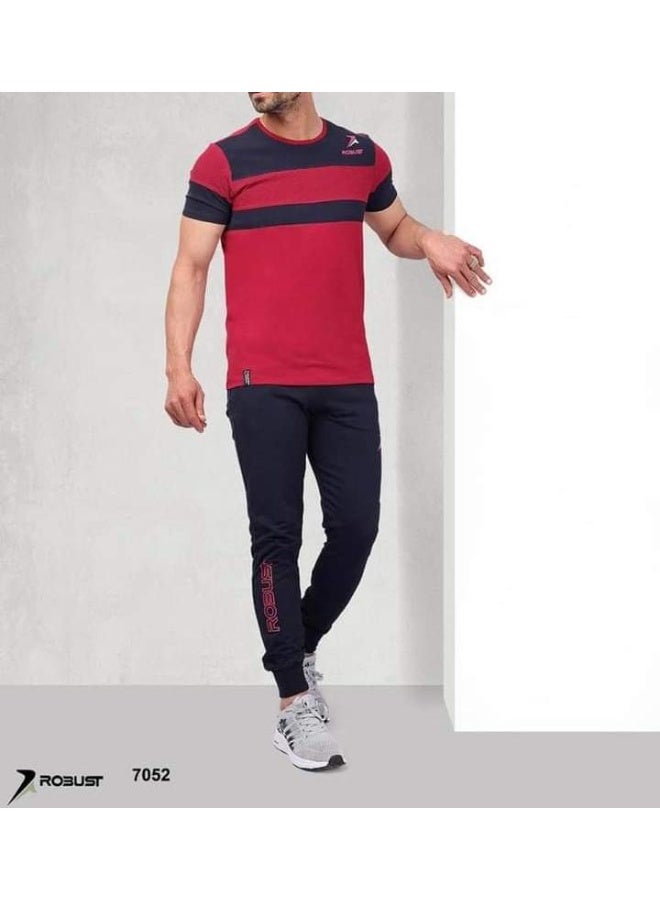 Robust Men's Summer Loungewear Set - T-Shirt & Track Pants