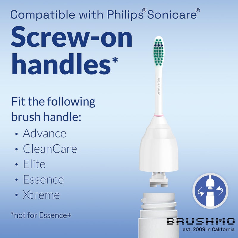 Brushmo Replacement Toothbrush Heads Compatible with Philips Sonicare E-Series Essence HX7022/66 and Other Screw-on Electric Toothbrush Models, BM726, 6 Pack - Image 2