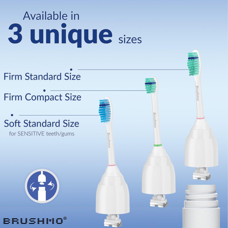 Brushmo Replacement Toothbrush Heads Compatible with Philips Sonicare E-Series Essence HX7022/66 and Other Screw-on Electric Toothbrush Models, BM726, 6 Pack - Image 3