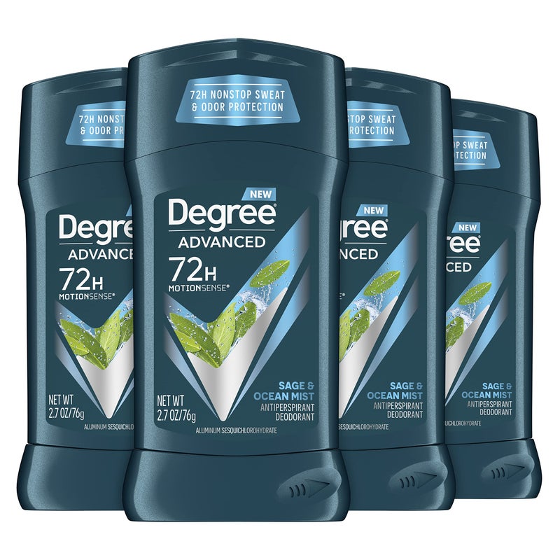 Degree Men Advanced Antiperspirant Deodorant 72-Hour Sweat and Odor Protection Sage and Ocean Mist Deodorant for Men with Motionsense Technology 2.7 oz 4 Count - Image 1
