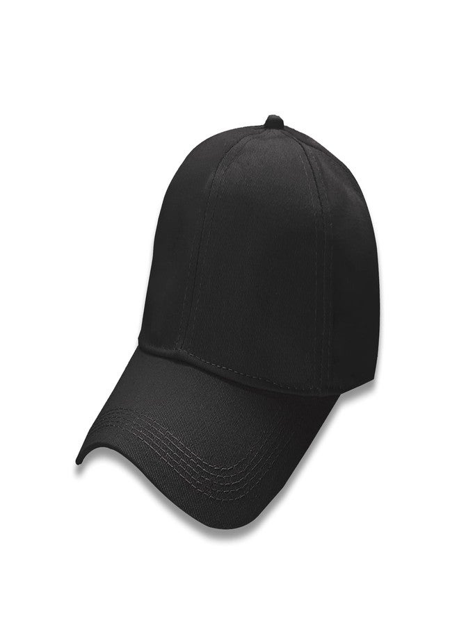 Shopper52 Men Boys Stylish Baseball Adjustable Plain Cap (Black-Dull Yellow) - Image 3