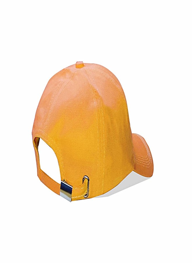 Shopper52 Men Boys Stylish Baseball Adjustable Plain Cap (Black-Dull Yellow) - Image 4