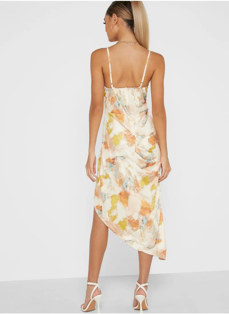 Ginger Watercolor Print Dress