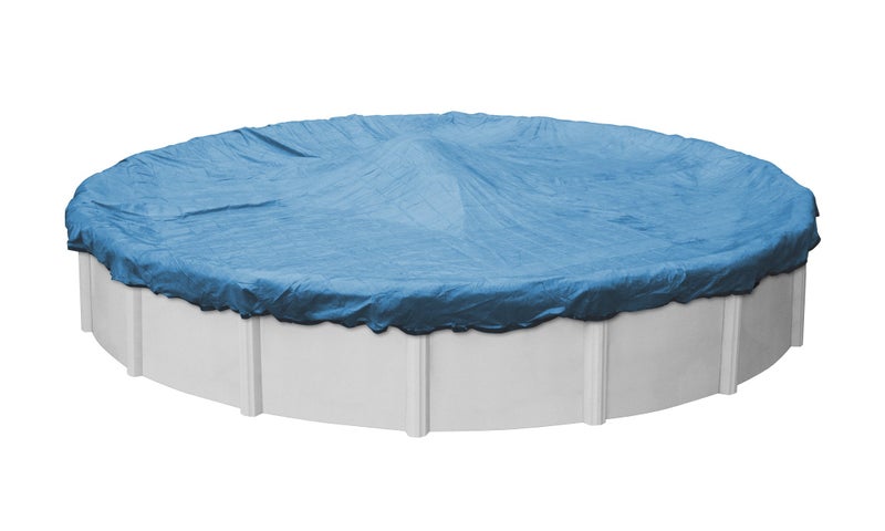 Robelle 28 ft Heavy Duty Mesh Blue Winter Pool Cover for Above Ground Pools, 3 ft Overlap (31 ft Cover Size), 10 x 10 Scrim, 3.1 oz/yd2, 10-Year Warranty, Style: 5428-ROB - Image 1