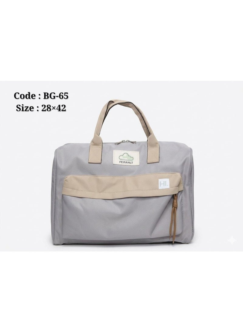 Large travel bag with multiple organizing pockets, durable handbag for clubs and short trips, streamlined design, luxurious and organized luggage bag 250929 (grey) - Image 3