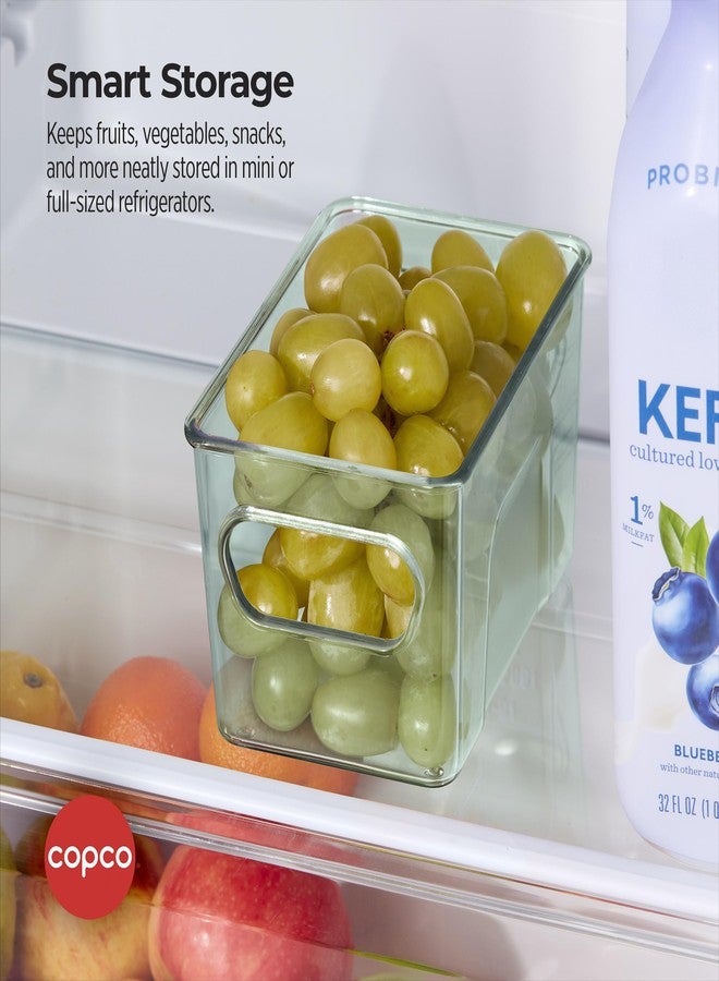 Copco Clear Small Storage Bin, for Kitchen, Fridge, Pantry, Laundry, and More, Clear/Green, 5.7 x 4.7 x 3.5 Inch - Image 4