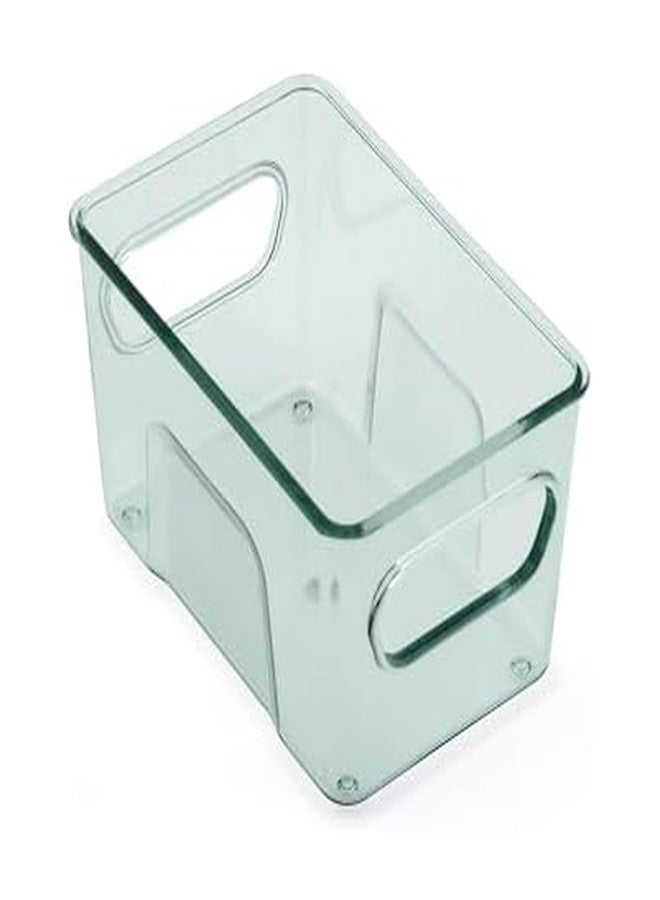 Copco Clear Small Storage Bin, for Kitchen, Fridge, Pantry, Laundry, and More, Clear/Green, 5.7 x 4.7 x 3.5 Inch - Image 1