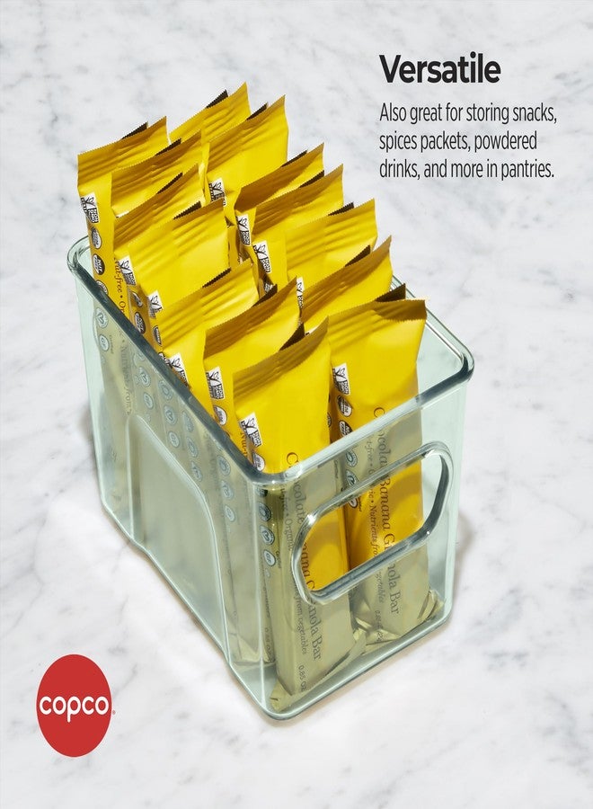 Copco Clear Small Storage Bin, for Kitchen, Fridge, Pantry, Laundry, and More, Clear/Green, 5.7 x 4.7 x 3.5 Inch - Image 5