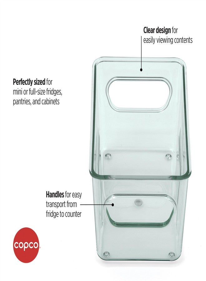 Copco Clear Small Storage Bin, for Kitchen, Fridge, Pantry, Laundry, and More, Clear/Green, 5.7 x 4.7 x 3.5 Inch - Image 3