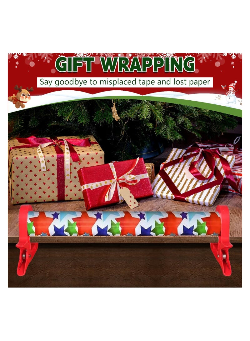 SYOSI Wrapping Paper Cutter, 2pcs Gift Wrap Cutter, Paper Cutter, Tabletop Gift Wrapping Tool with Tape Dispensers, Gift Wrap Table Clamps Fits Any Size Roll, Most Tables, Wrap, Aluminum Foil, Kraft Paper - Image 4
