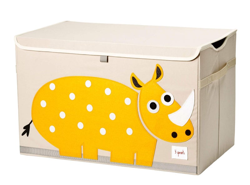 3 sprouts 3 Sprouts Large Toy Chest for Kids with Lid and Handles Collapsible Toy Storage BinTrunkBoxBasket Organizer for Boys Girls Playroom Nursery Rhino
