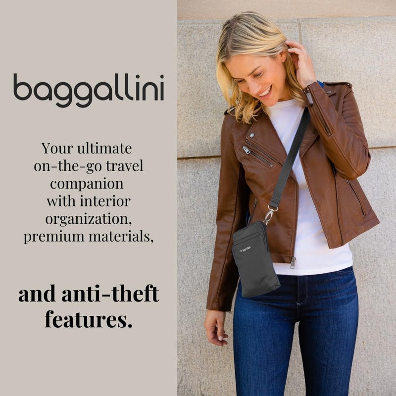 Baggallini womens Securtex® Anti-theft Activity Crossbody Bag Cross Body, Charcoal, One Size US - Image 3