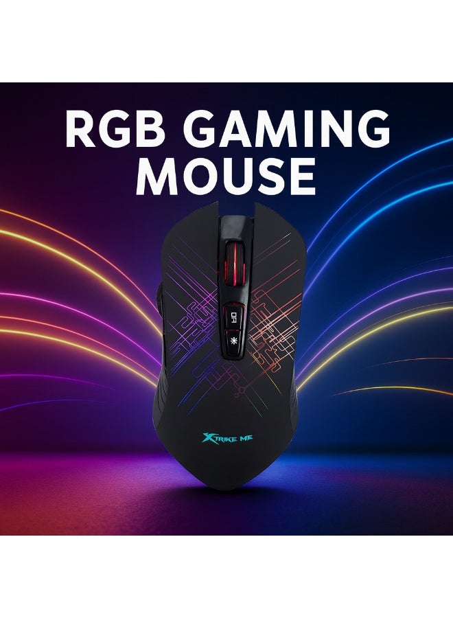 Xtrike Me GM-510 RGB Gaming Mouse, 4800 DPI, 7 Programmable Buttons, Ergonomic Design - Black - Image 5