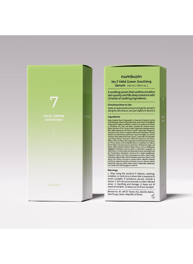 numbuzin numbuzin No.7 Mild Green Soothing Serum | Acne-prone Skin, Sensitive Redness, Centella Asiatica, Green Tea, Lightweight Gel, Noni | Korean Skin Care for Face, 50ml - Image 5