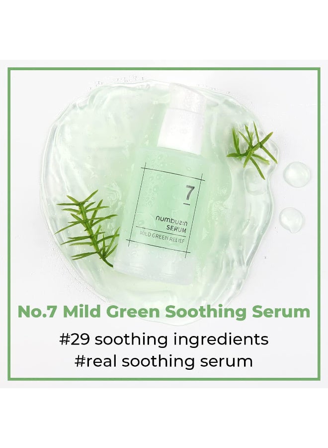 numbuzin numbuzin No.7 Mild Green Soothing Serum | Acne-prone Skin, Sensitive Redness, Centella Asiatica, Green Tea, Lightweight Gel, Noni | Korean Skin Care for Face, 50ml - Image 2