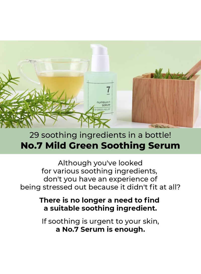 numbuzin numbuzin No.7 Mild Green Soothing Serum | Acne-prone Skin, Sensitive Redness, Centella Asiatica, Green Tea, Lightweight Gel, Noni | Korean Skin Care for Face, 50ml - Image 4