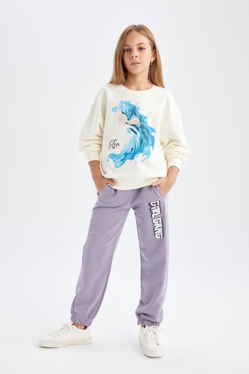 DeFacto Purple Girl Girl Printed Jogger Sweatpants Casual - Image 1
