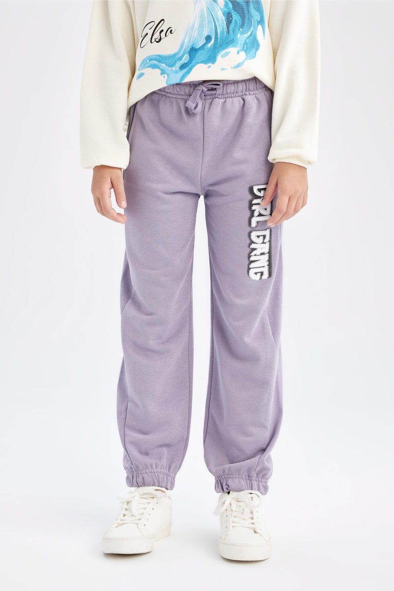 DeFacto Purple Girl Girl Printed Jogger Sweatpants Casual - Image 3