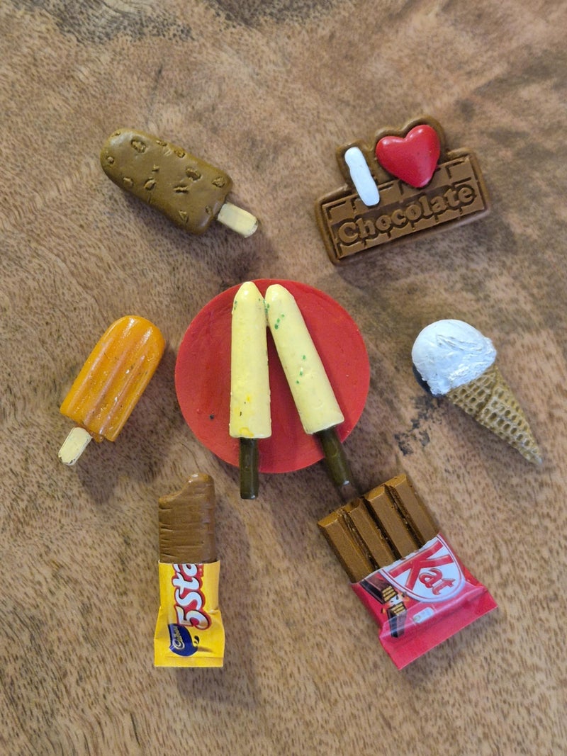 DT DECTONE Combo of 7 Unique Fridge Magnet Chocolate Ice Cream Miniature Food 3D Fridge Magnet Best Souvenir Gift 100% Made in India - Image 2