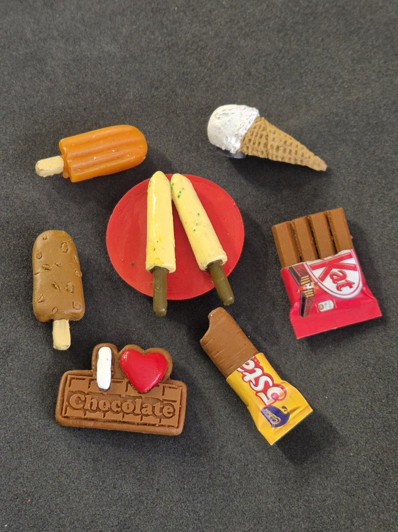 DT DECTONE Combo of 7 Unique Fridge Magnet Chocolate Ice Cream Miniature Food 3D Fridge Magnet Best Souvenir Gift 100% Made in India - Image 1