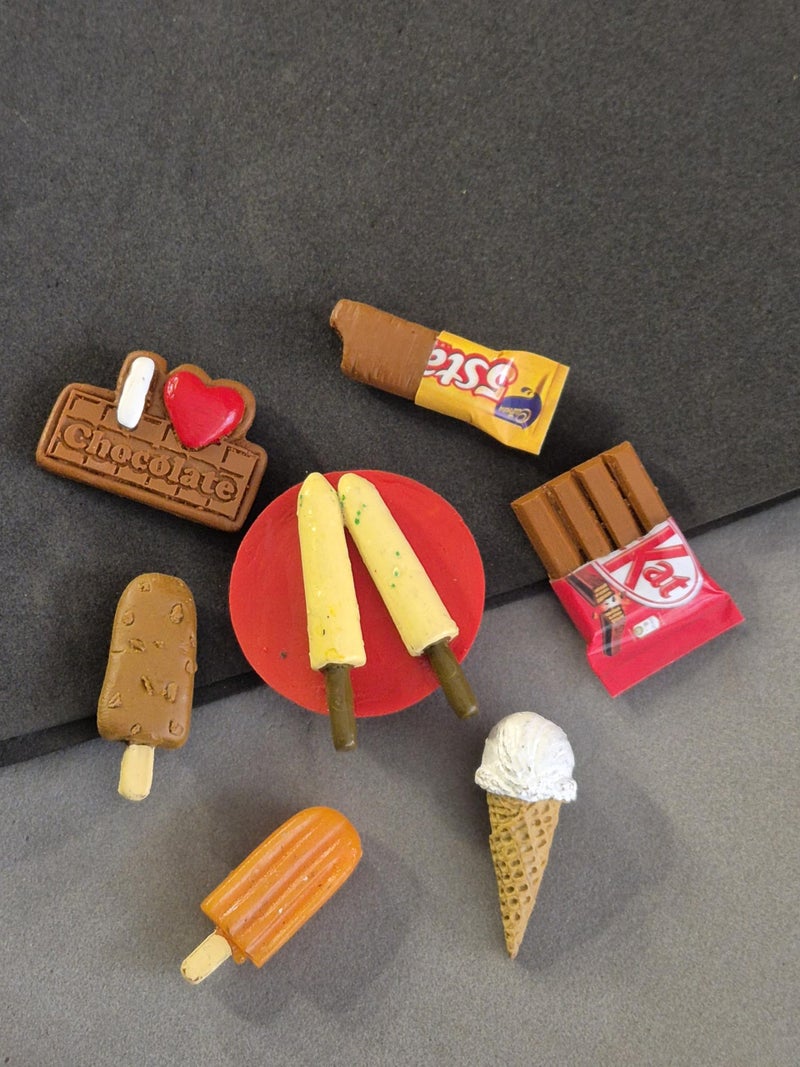 DT DECTONE Combo of 7 Unique Fridge Magnet Chocolate Ice Cream Miniature Food 3D Fridge Magnet Best Souvenir Gift 100% Made in India - Image 3