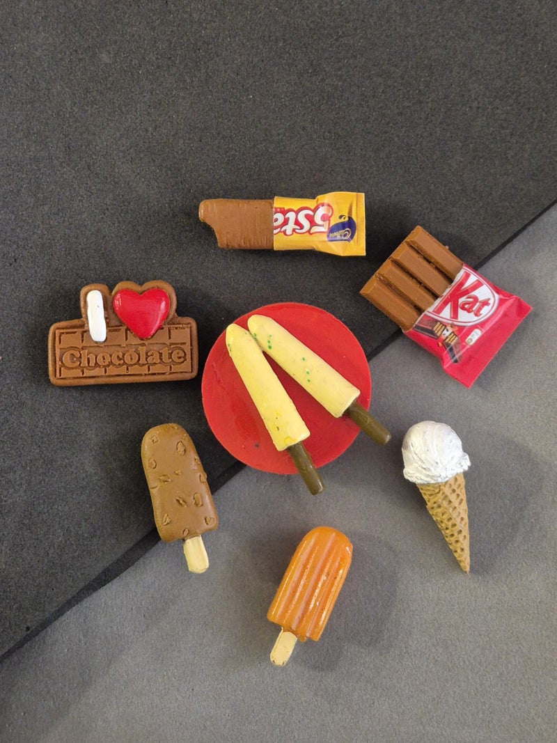 DT DECTONE Combo of 7 Unique Fridge Magnet Chocolate Ice Cream Miniature Food 3D Fridge Magnet Best Souvenir Gift 100% Made in India - Image 5