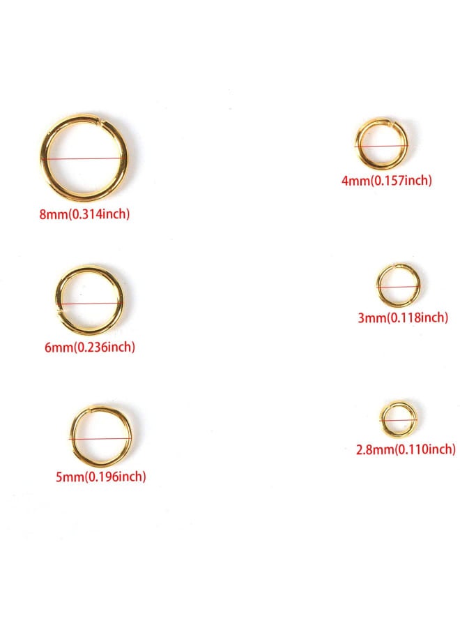 ASKIKYER Jump Rings with Lobster Clasps and Jewelry Pliers Jewelry Repair Kit with Opener Tweezers for Jewelry Making Supplies Findings and Necklace Earring Repair (1500Pcs, Golden) - Image 2