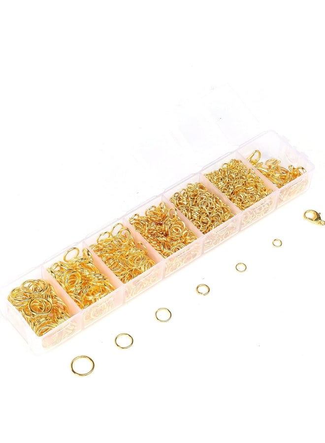 ASKIKYER Jump Rings with Lobster Clasps and Jewelry Pliers Jewelry Repair Kit with Opener Tweezers for Jewelry Making Supplies Findings and Necklace Earring Repair (1500Pcs, Golden) - Image 4